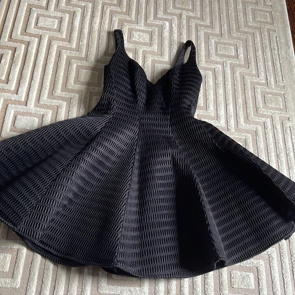 Black flared party dress